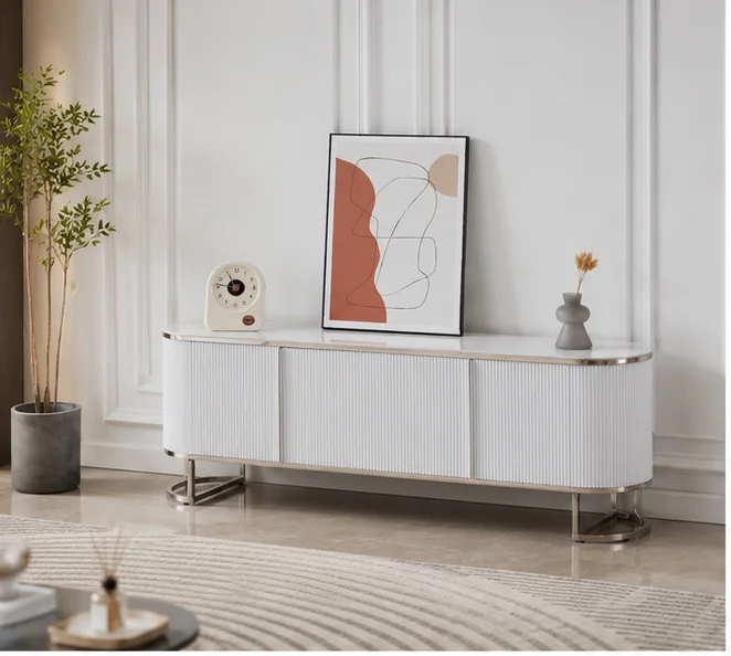 Meuble TV de Luxe en Marble - Meuble TV Élégant et Moderne - Meuble TV de Salon Élégant – Image 5