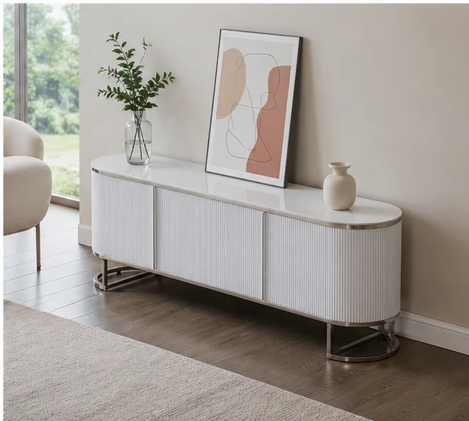 Meuble TV de Luxe en Marble - Meuble TV Élégant et Moderne - Meuble TV de Salon Élégant
