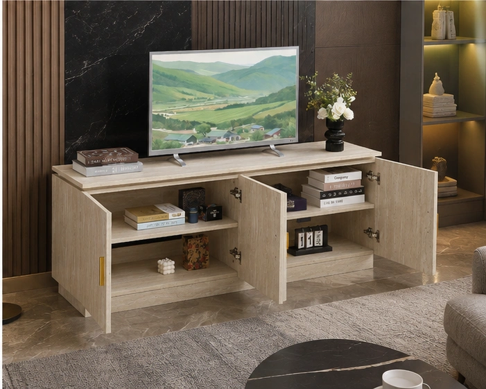Meuble TV Design Moderne - Meuble TV Contemporain en Bois - Meuble TV de Salon Design – Image 3