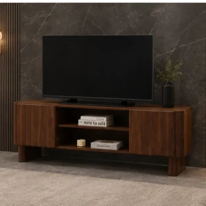 Meuble TV avec Rangement - Meuble TV Fonctionnel et Élégant - Meuble TV Moderne avec 2 Portes