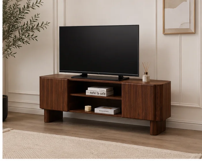 Meuble TV avec Rangement - Meuble TV Fonctionnel et Élégant - Meuble TV Moderne avec 2 Portes – Image 3