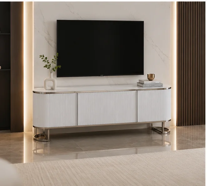 Meuble TV de Luxe en Marble - Meuble TV Élégant et Moderne - Meuble TV de Salon Élégant – Image 3