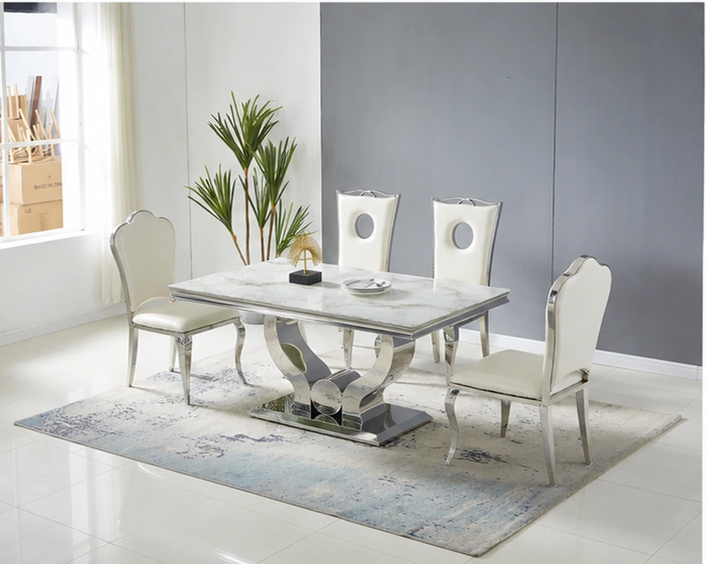 Table à Manger Élégante avec 4 Chaises Modernes – Ensemble Design pour Maison Chic et Fonctionnelle – Image 5
