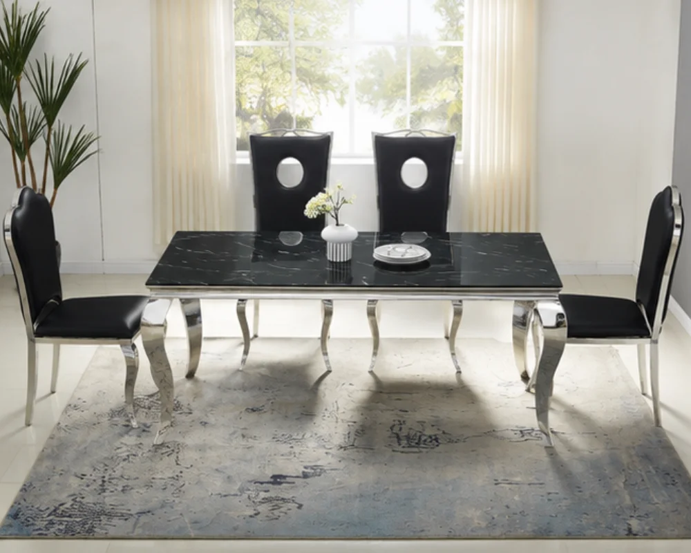 Table à Manger et 4 Chaises pour Salle à Manger- Table à Manger Familiale et 4 Chaises – Image 4