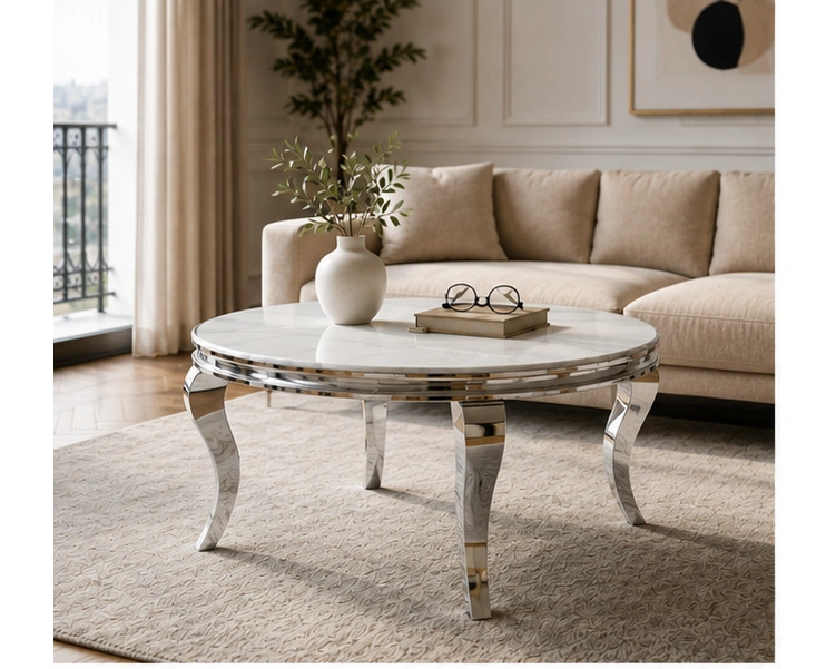 Table Basse de Salon au Style Élégant - Table Basse Blanche Style Moderne – Image 5