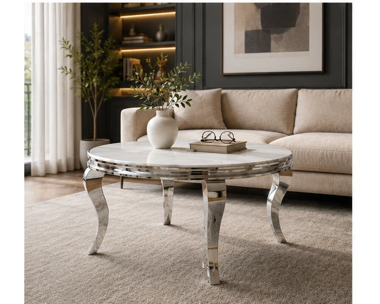 Table Basse de Salon au Style Élégant - Table Basse Blanche Style Moderne – Image 3