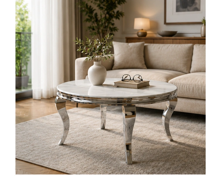 Table Basse de Salon au Style Élégant - Table Basse Blanche Style Moderne