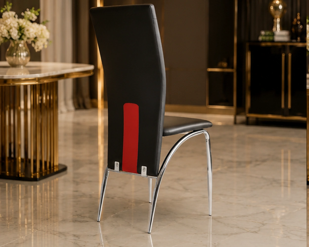 Chaise salle à manger élégante – chaise capitonnée avec accoudoirs – Image 4