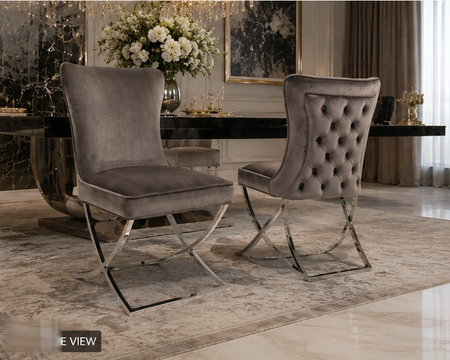 Chaise salle à manger confortable 4 et 6 – chaise rembourrée au design élégant – Image 3