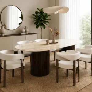 Table à Manger avec 6 Chaises Confortables - Table Moderne avec Ensemble de 6 Chaises