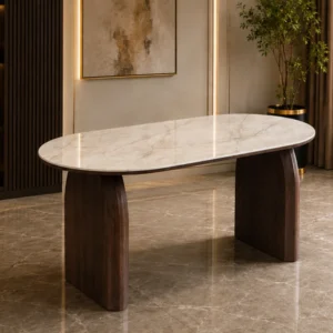Table à Manger en Bois Naturel - Table de Repas au Style Contemporain