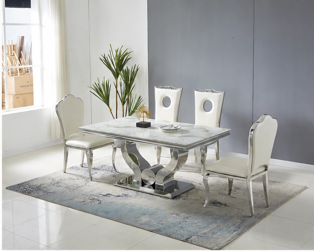 Table à Manger Élégante avec 4 Chaises Modernes – Ensemble Design pour Maison Chic et Fonctionnelle – Image 4