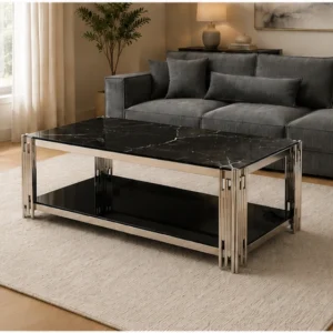 Table Basse Moderne et Robuste - Table Basse Élégante en Marbre