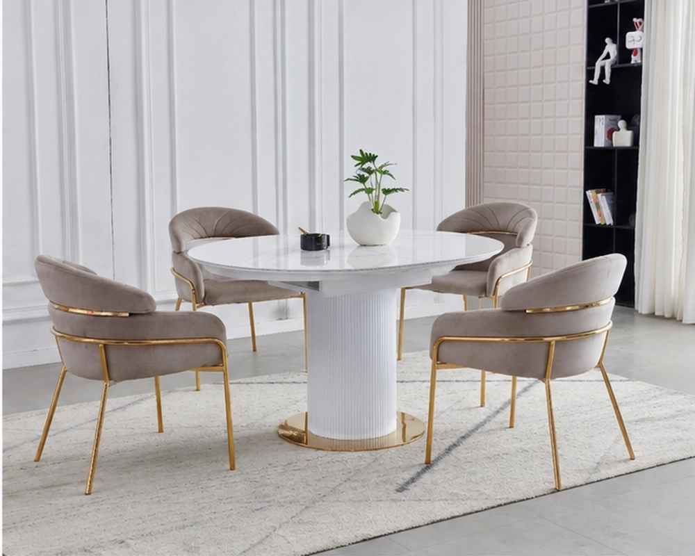 Ensemble de Repas Moderne – Table à Manger et 4 Chaises Élégantes pour Salle à Manger Contemporaine