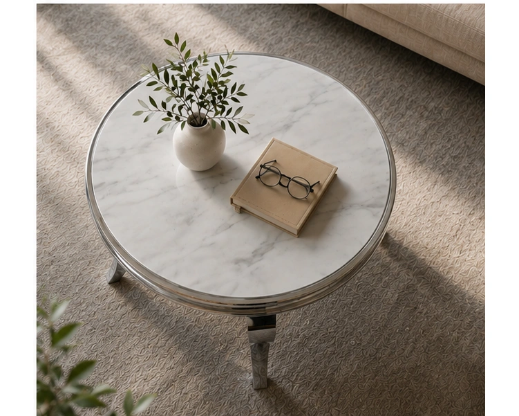 Table Basse de Salon au Style Élégant - Table Basse Blanche Style Moderne – Image 2