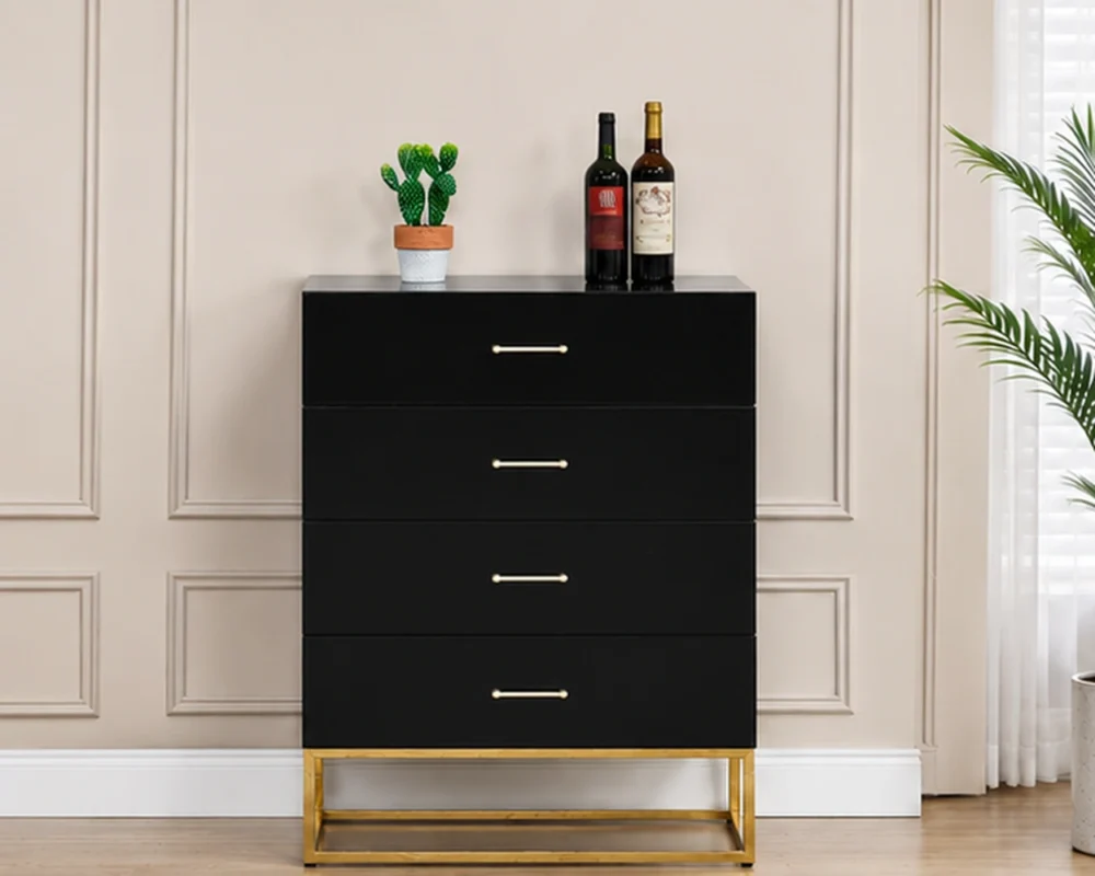 Commode de Rangement 4 Tiroirs - Commode 4 Tiroirs au Design Moderne