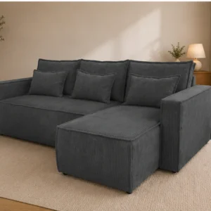 Canapé Convertible d'Angle Gris – Élégance, Confort et Fonctionnalité